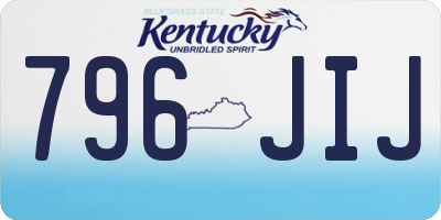 KY license plate 796JIJ