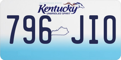 KY license plate 796JIO