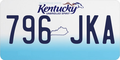 KY license plate 796JKA