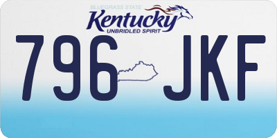 KY license plate 796JKF