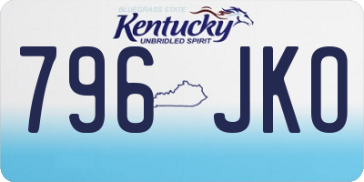 KY license plate 796JKO