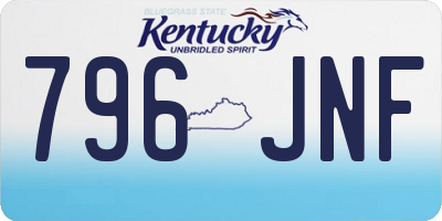 KY license plate 796JNF