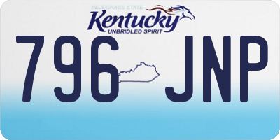 KY license plate 796JNP