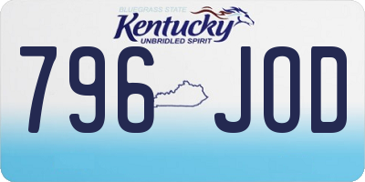 KY license plate 796JOD