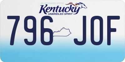 KY license plate 796JOF