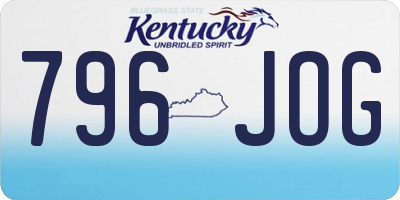 KY license plate 796JOG