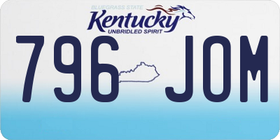 KY license plate 796JOM