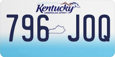 KY license plate 796JOQ