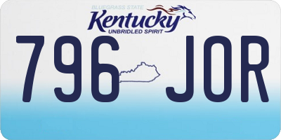 KY license plate 796JOR