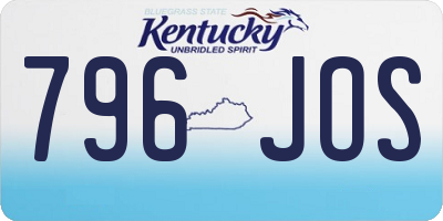 KY license plate 796JOS