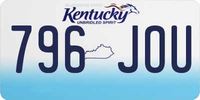 KY license plate 796JOU