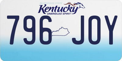 KY license plate 796JOY