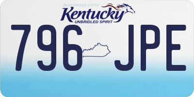 KY license plate 796JPE