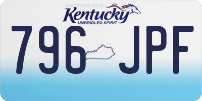 KY license plate 796JPF