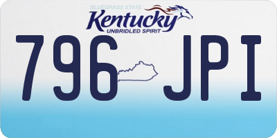 KY license plate 796JPI