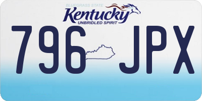 KY license plate 796JPX