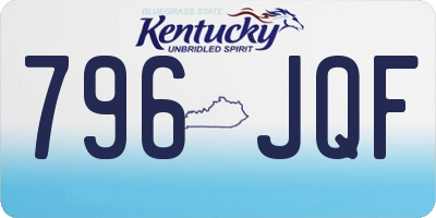 KY license plate 796JQF