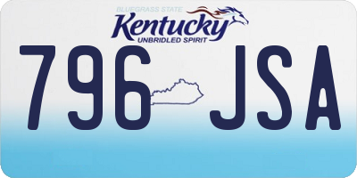 KY license plate 796JSA