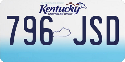 KY license plate 796JSD