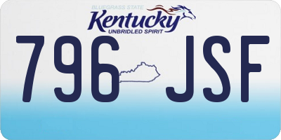 KY license plate 796JSF