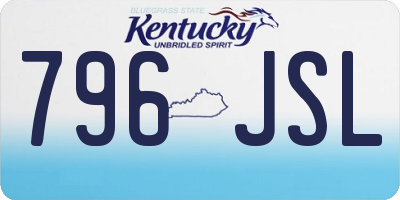 KY license plate 796JSL