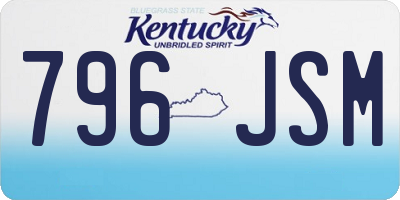 KY license plate 796JSM