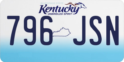 KY license plate 796JSN