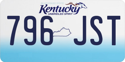 KY license plate 796JST