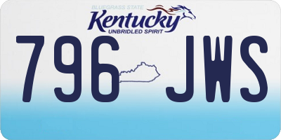 KY license plate 796JWS