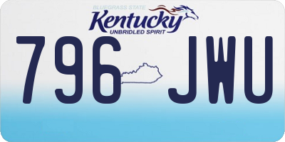 KY license plate 796JWU
