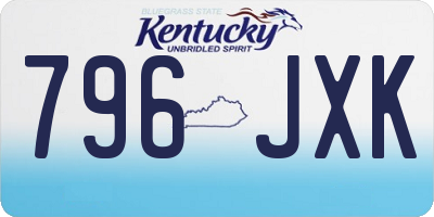 KY license plate 796JXK