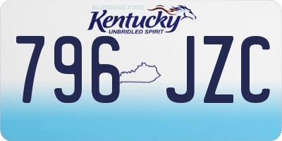 KY license plate 796JZC