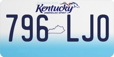 KY license plate 796LJO