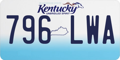 KY license plate 796LWA