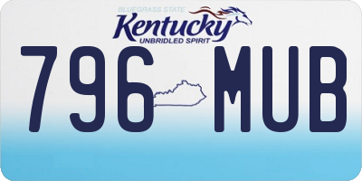 KY license plate 796MUB