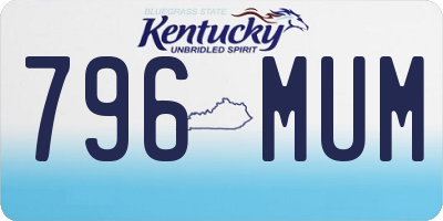KY license plate 796MUM
