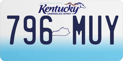 KY license plate 796MUY
