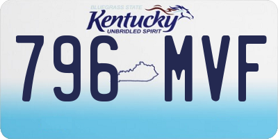 KY license plate 796MVF