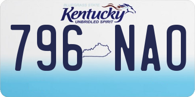 KY license plate 796NAO