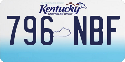 KY license plate 796NBF