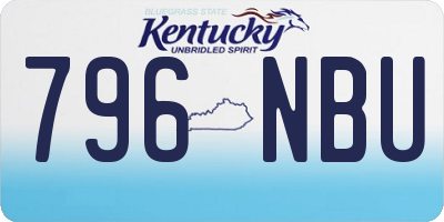 KY license plate 796NBU