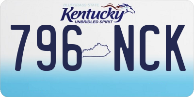KY license plate 796NCK