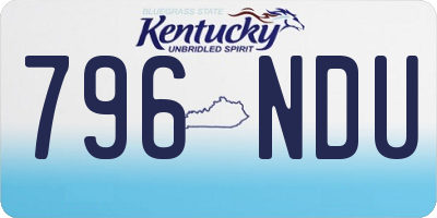 KY license plate 796NDU