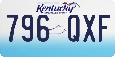 KY license plate 796QXF
