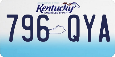 KY license plate 796QYA