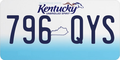 KY license plate 796QYS