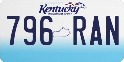 KY license plate 796RAN