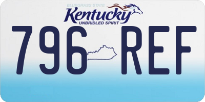 KY license plate 796REF