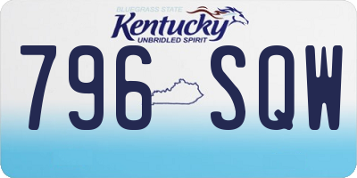 KY license plate 796SQW
