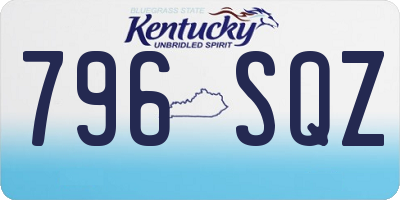 KY license plate 796SQZ